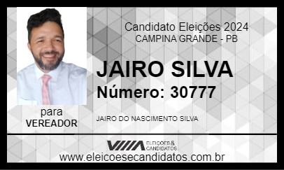 Candidato JAIRO SILVA 2024 - CAMPINA GRANDE - Eleições