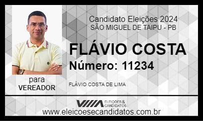 Candidato FLÁVIO COSTA 2024 - SÃO MIGUEL DE TAIPU - Eleições