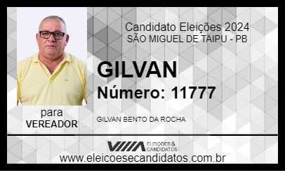 Candidato GILVAN 2024 - SÃO MIGUEL DE TAIPU - Eleições