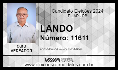 Candidato LANDO 2024 - PILAR - Eleições