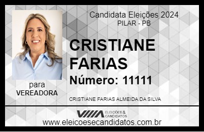 Candidato CRISTIANE FARIAS 2024 - PILAR - Eleições