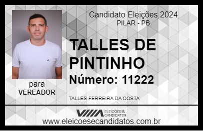 Candidato TALLES DE PINTINHO 2024 - PILAR - Eleições