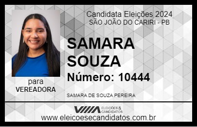 Candidato SAMARA SOUZA 2024 - SÃO JOÃO DO CARIRI - Eleições