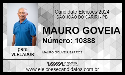 Candidato MAURO GOVEIA 2024 - SÃO JOÃO DO CARIRI - Eleições