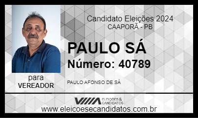 Candidato PAULO SÁ 2024 - CAAPORÃ - Eleições