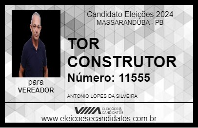 Candidato TOR CONSTRUTOR 2024 - MASSARANDUBA - Eleições