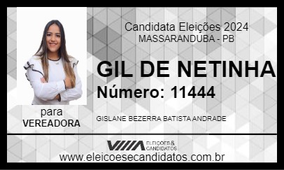 Candidato GIL DE NETINHA 2024 - MASSARANDUBA - Eleições