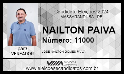 Candidato NAILTON PAIVA 2024 - MASSARANDUBA - Eleições