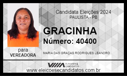 Candidato GRACINHA 2024 - PAULISTA - Eleições