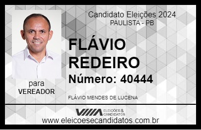 Candidato FLÁVIO REDEIRO 2024 - PAULISTA - Eleições