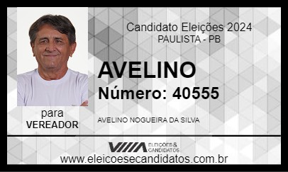 Candidato AVELINO 2024 - PAULISTA - Eleições