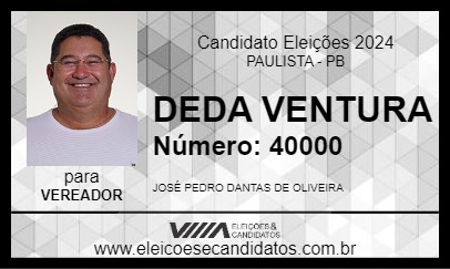 Candidato DEDA VENTURA 2024 - PAULISTA - Eleições