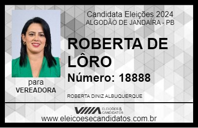 Candidato ROBERTA DE LÔRO 2024 - ALGODÃO DE JANDAÍRA - Eleições