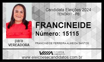 Candidato FRANCINEIDE 2024 - TENÓRIO - Eleições