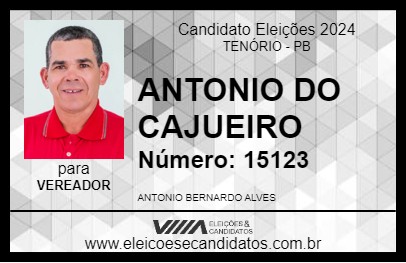 Candidato ANTONIO DO CAJUEIRO 2024 - TENÓRIO - Eleições