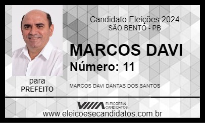 Candidato MARCOS DAVI 2024 - SÃO BENTO - Eleições