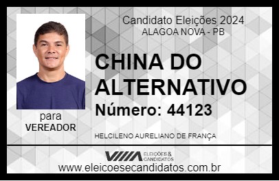 Candidato CHINA DO ALTERNATIVO 2024 - ALAGOA NOVA - Eleições