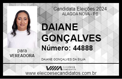 Candidato DAIANE GONÇALVES 2024 - ALAGOA NOVA - Eleições