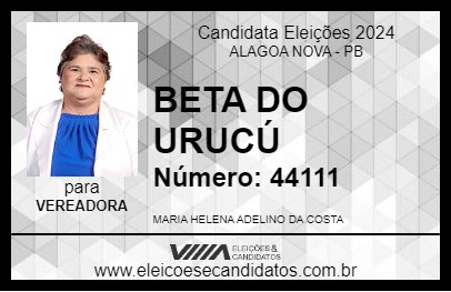 Candidato BETA DO URUCÚ 2024 - ALAGOA NOVA - Eleições