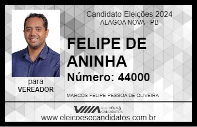 Candidato FELIPE DE ANINHA 2024 - ALAGOA NOVA - Eleições