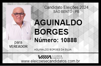 Candidato AGUINALDO BORGES 2024 - SÃO BENTO - Eleições