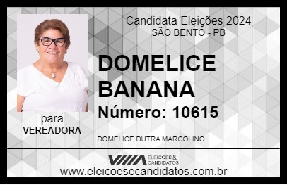 Candidato DOMELICE BANANA 2024 - SÃO BENTO - Eleições