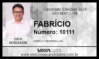 Candidato FABRÍCIO 2024 - SÃO BENTO - Eleições