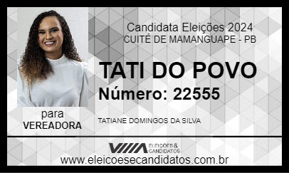 Candidato TATI DO POVO 2024 - CUITÉ DE MAMANGUAPE - Eleições