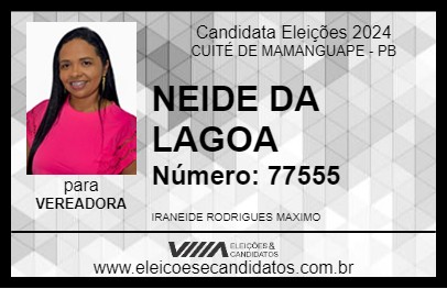 Candidato NEIDE DA LAGOA 2024 - CUITÉ DE MAMANGUAPE - Eleições