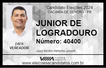 Candidato JUNIOR DE LOGRADOURO 2024 - CACIMBA DE DENTRO - Eleições