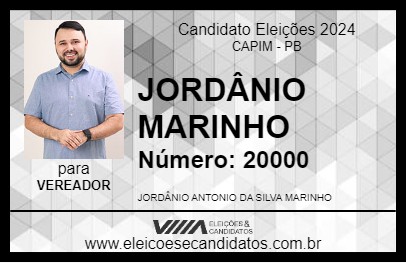 Candidato JORDÂNIO MARINHO 2024 - CAPIM - Eleições