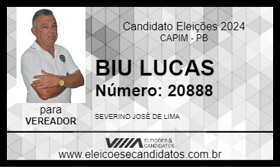 Candidato BIU LUCAS 2024 - CAPIM - Eleições