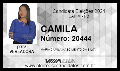 Candidato CAMILA 2024 - CAPIM - Eleições