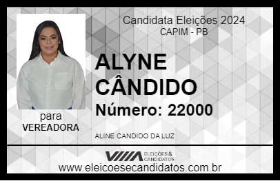 Candidato ALYNE CÂNDIDO 2024 - CAPIM - Eleições