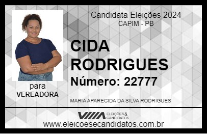 Candidato CIDA RODRIGUES 2024 - CAPIM - Eleições