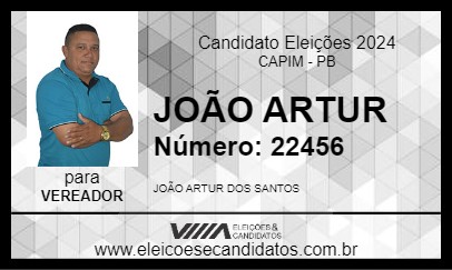 Candidato JOÃO ARTUR 2024 - CAPIM - Eleições