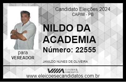 Candidato NILDO DA ACADEMIA 2024 - CAPIM - Eleições