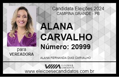 Candidato ALANA CARVALHO 2024 - CAMPINA GRANDE - Eleições