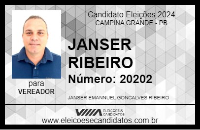 Candidato JANSER RIBEIRO 2024 - CAMPINA GRANDE - Eleições