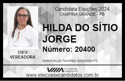 Candidato HILDA DO SÍTIO JORGE 2024 - CAMPINA GRANDE - Eleições