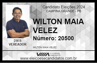 Candidato WILTON MAIA VELEZ 2024 - CAMPINA GRANDE - Eleições