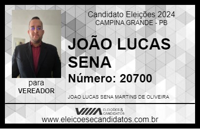 Candidato JOÃO LUCAS SENA 2024 - CAMPINA GRANDE - Eleições