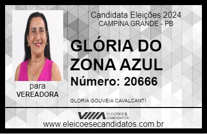 Candidato GLÓRIA DO ZONA AZUL 2024 - CAMPINA GRANDE - Eleições