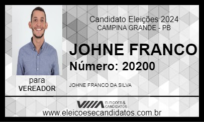 Candidato JOHNE FRANCO 2024 - CAMPINA GRANDE - Eleições