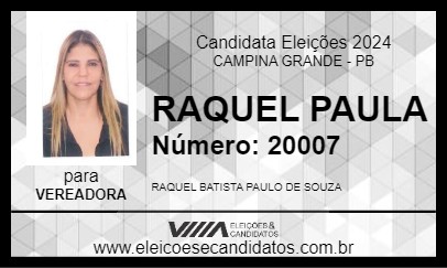 Candidato RAQUEL PAULA 2024 - CAMPINA GRANDE - Eleições