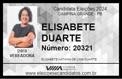 Candidato ELISABETE DUARTE 2024 - CAMPINA GRANDE - Eleições