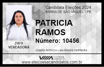 Candidato PATRICIA RAMOS 2024 - BARRA DE SÃO MIGUEL - Eleições