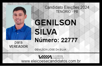 Candidato GENILSON SILVA 2024 - TENÓRIO - Eleições