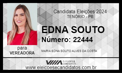 Candidato EDNA SOUTO 2024 - TENÓRIO - Eleições