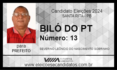 Candidato BILÓ DO PT 2024 - SANTA RITA - Eleições